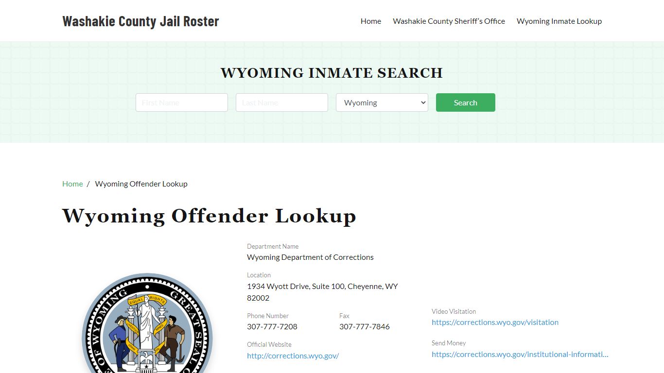 Wyoming Inmate Search, Jail Rosters - Washakie County Jail