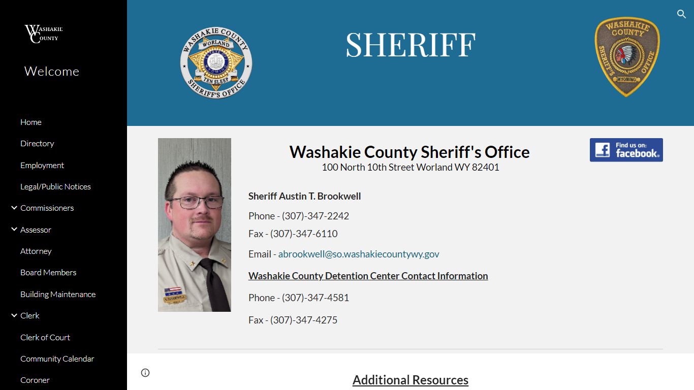 Welcome - Sheriff - Washakie County, Wyoming